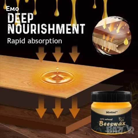 Вакса от пчелен восък за дърво - Нетоксичен 100% Безопасен продукт , снимка 3 - Други - 48066126