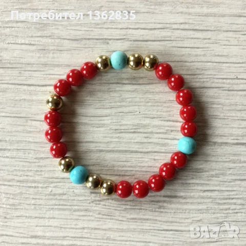 НОВА оригинална дубайска червена гривна от скъпоценен камък от Дубай, снимка 3 - Други - 51415192