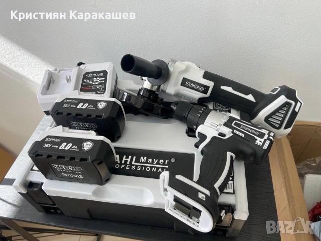 Промо Комплект Акумулаторен Ъглошлайф и Ударен Гайковерт / винтоверт STAHLMAYER 36V 8Ah, снимка 3 - Винтоверти - 54275865