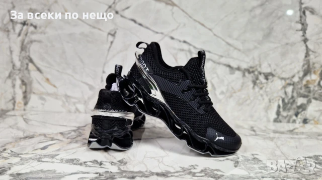 Puma Мъжки Черни Маратонки Със Сребрист Акцент🔝Мъжки Спортни Обувки Пума Код P760, снимка 8 - Маратонки - 50685977