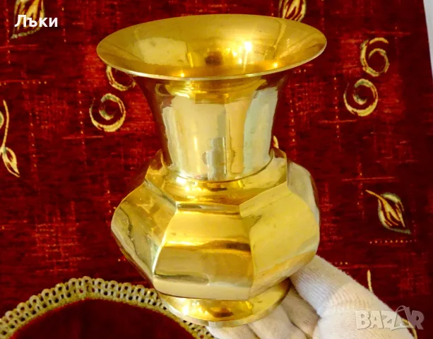 Бронзова ваза,гарафа,кана,позлата. , снимка 4 - Антикварни и старинни предмети - 56034048