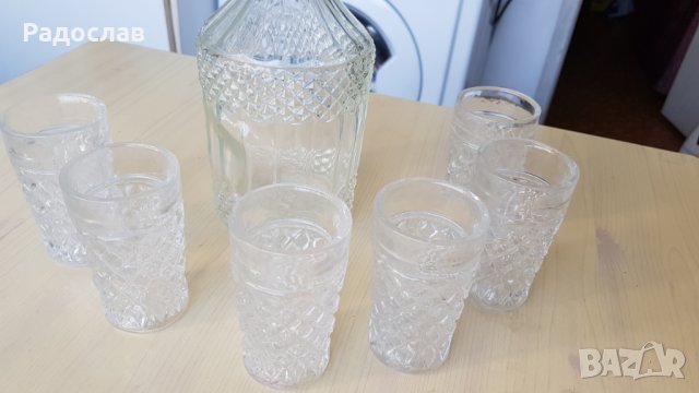 Сервиз за ракия водка кристално стъкло