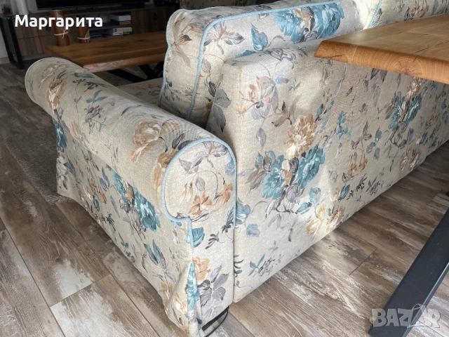 Диван разтегателен с ракла и кресло, снимка 4 - Дивани и мека мебел - 52720540