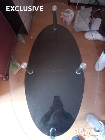 Холна масичка стъклена на 2 нива, снимка 3 - Маси - 51682332