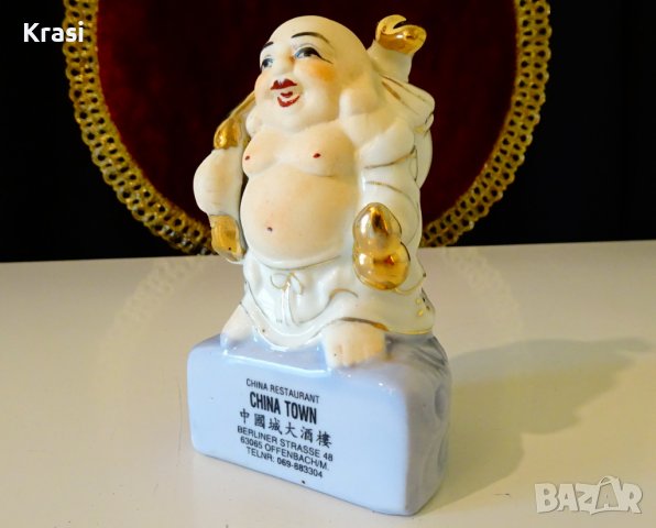 Смеещият се Буда порцеланова статуетка,злато. , снимка 6 - Статуетки - 38407353