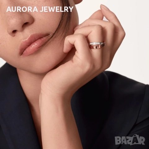 CARTIER Love Rose and White Gold Diamond Paved Пръстен, снимка 10 - Пръстени - 52905276