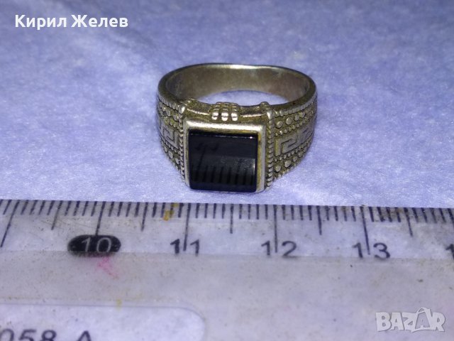 PETEK 925 Марков БУТИКОВ СРЕБЪРЕН ПРЪСТЕН СРЕБРО 925 РЪЧНА АРТизработка на ПЕТЕК с ЧЕРЕН ОНИКС 40648, снимка 10 - Пръстени - 42657126