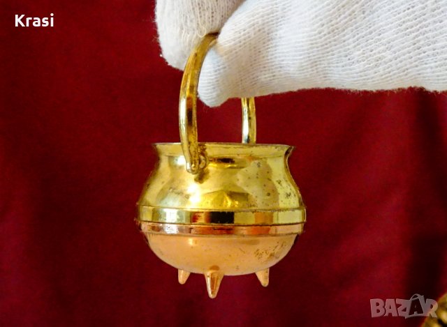 Медно менче,котле миниатюра,позлата, снимка 7 - Статуетки - 34165946