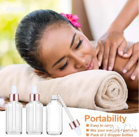 Apstaqeoo 2 бр. 50 мл прозрачни стъклени бутилки с капкомер, снимка 7 - Други стоки за дома - 49915582