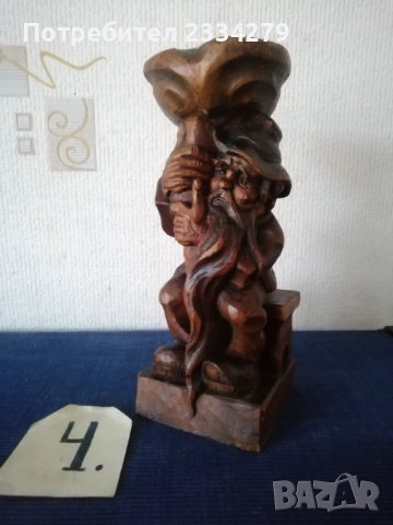 Стари статуи ръчна дърворезба от различни години, автори, държави, снимка 13 - Статуетки - 52544136