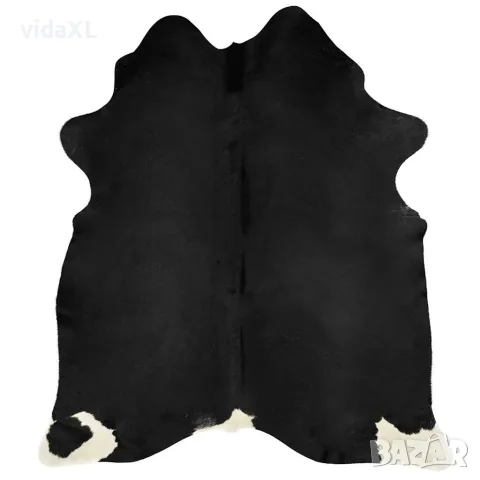 vidaXL Килим от волска кожа, черен, 150x170 см, снимка 7 - Килими - 56146529