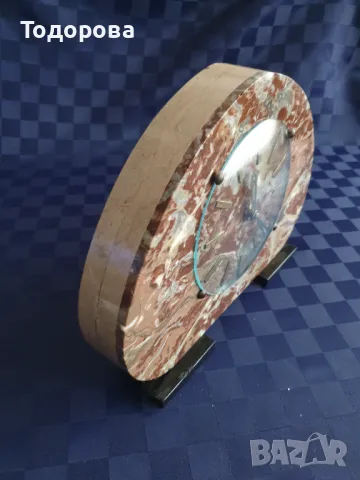 Каминен мраморен механичен френски часовник, снимка 6 - Антикварни и старинни предмети - 49151143