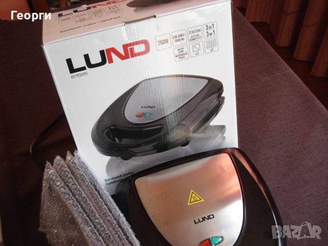 Тостер за сандвичи Lund, 760 W, 3в1, снимка 4 - Гофретници - 44303600