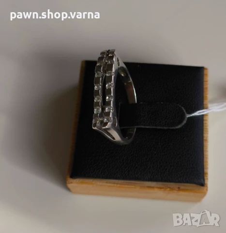 Нов сребърен пръстен 925 с фианити – родиран, 3,60 г, размер 18,5 мм, снимка 3 - Пръстени - 51408372