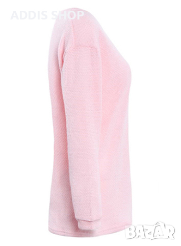 Дамски пуловер(туника) с дълбоко V-образно деколте и дълги ръкави, 10цвята , снимка 5 - Блузи с дълъг ръкав и пуловери - 44558357