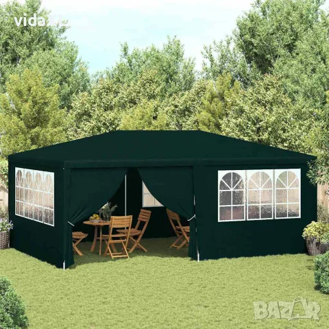 vidaXL Професионална парти шатра със стени 4x6 м зелена 90 г/м², снимка 2 - Къмпинг мебели - 56147589