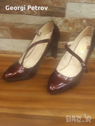 Продавам чисто нови обувки цвят бордо,естествена кожа!, снимка 2 - Дамски елегантни обувки - 35376728