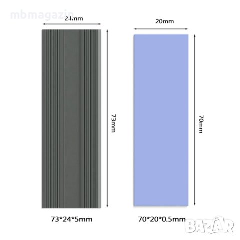 Алуминиев охладител за M.2 NGFF 2280 PCI-E NVME SSD дискове, снимка 5 - Други - 29515677
