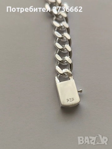 Масивна сребърна гривна , снимка 3 - Гривни - 52486086