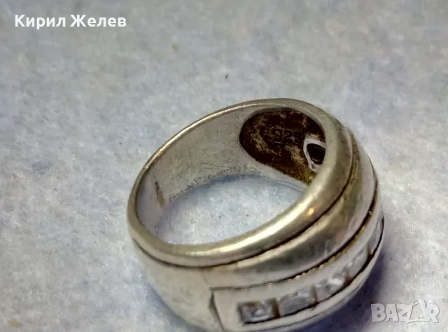 СТАР ДИЗАЙНЕРСКИ СКЪПОЦЕНЕН СРЕБЪРЕН ПРЪСТЕН СРЕБРО 925 с КАМЪНИ МОЙСАНИТ 25830, снимка 8 - Пръстени - 49886190