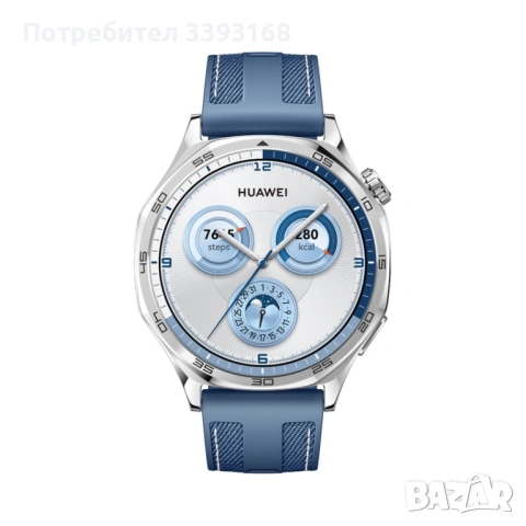 Смарт часовник HUAWEI WATCH GT 5 BLUE VLI-B19W Blue Woven Strap 46 MM, GPS, ПУЛСОМЕР, SPO2, снимка 4 - Смарт часовници - 53370503