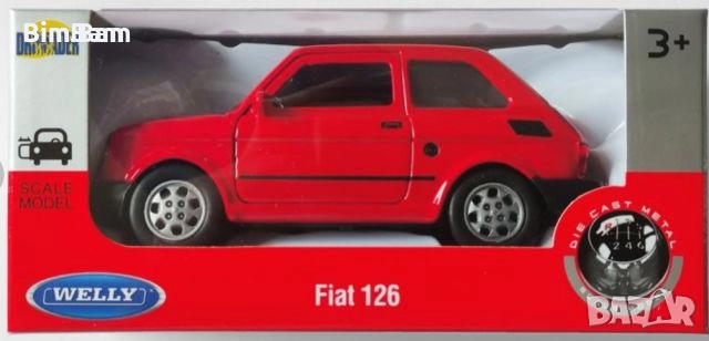 Колекционерска метална количка FIAT 126 / Полски фиат /WELLY