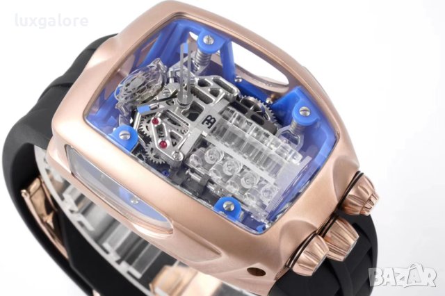 Мъжки часовник Jacob& Co Bugatti Chiron W-16 с автоматичен механизъм, снимка 2 - Луксозни - 42113948