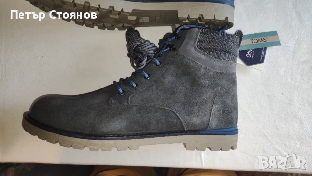 Разкошни мъжки боти от естествен велур TOMS №47 1/2, снимка 5 - Мъжки боти - 42228604