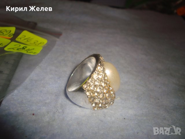 ПРЕКРАСЕН ПОСРЕБРЕН МОДЕН КРИСТАЛЕН ПЕРЛЕН ТИП АРТ ПРЪСТЕН ВИНТИДЖ МАСИВЕН 21438, снимка 16 - Пръстени - 37515850