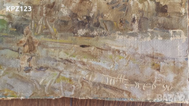 КАРТИНА ПЕЙЗАЖ 90 г. (МАСЛЕНИ БОИ, ПЛАТНО) ТЕНЬО ЖЕЛЕВ, снимка 2 - Картини - 29081437