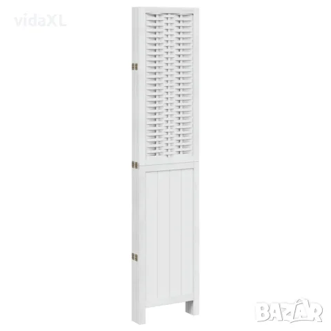vidaXL Разделител за стая, 5 панела, бял, дърво пауловния масив, снимка 5 - Паравани - 56147362
