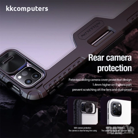 NILLKIN Bumper Leather Case Pro калъф за iPad Pro 11 (2025) / 11 (2024) със слайд капак за камера и , снимка 6 - Калъфи, кейсове - 53188675