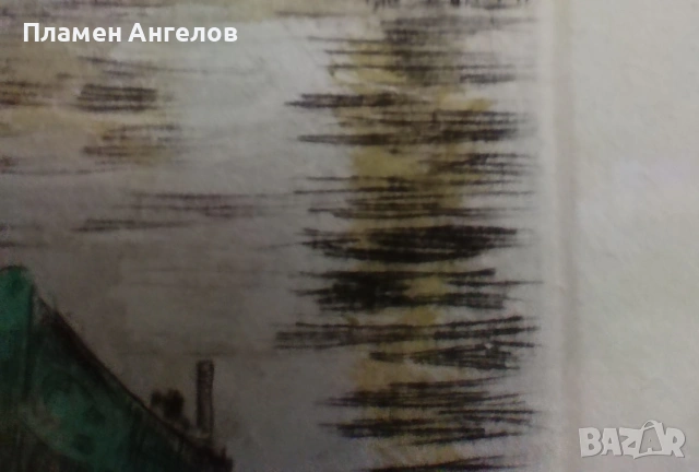 Оригинален цветен автентичен офорт, графика "Lago Di Sacha" , снимка 8 - Картини - 54060971