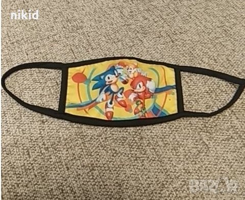 Соник Sonic детска защитна предпазна маска многократна от плат, снимка 3 - Други - 29515739