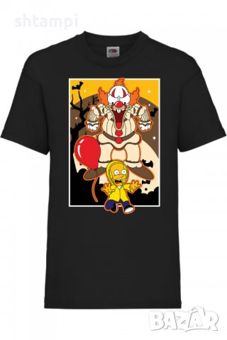 Детска тениска The Simpsons Krusty The Clown Pennywise 01,Всички артикули се изработват по поръчка  , снимка 1 - Детски тениски и потници - 38158334