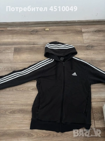 Три ленти на adidas с качулка 