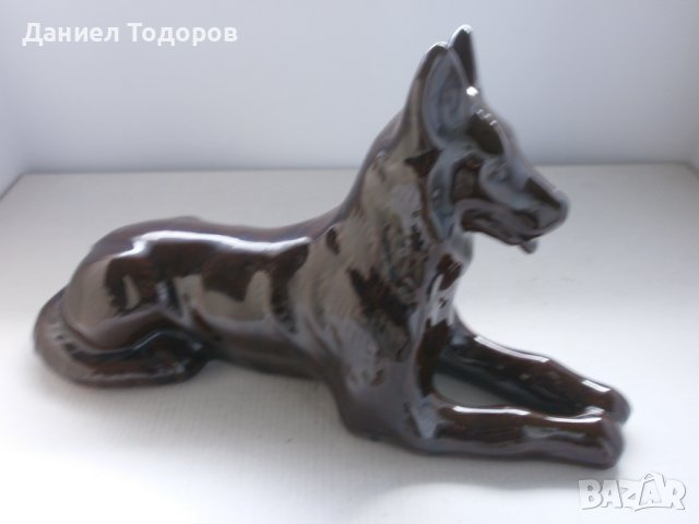 стара керамична  фигура  - куче, снимка 2 - Декорация за дома - 42642542