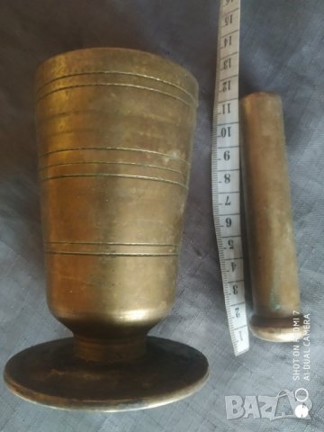 старо бронзово хаванче с чукало, снимка 2 - Антикварни и старинни предмети - 37060552