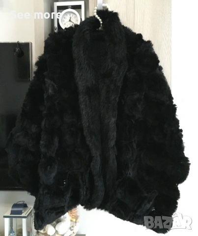 Палто от заешка кожа LAPIN с флорални мотиви