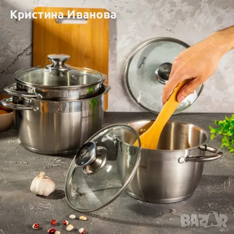 Комплект тенджери Maxmark 6 части , снимка 2 - Други - 56464298