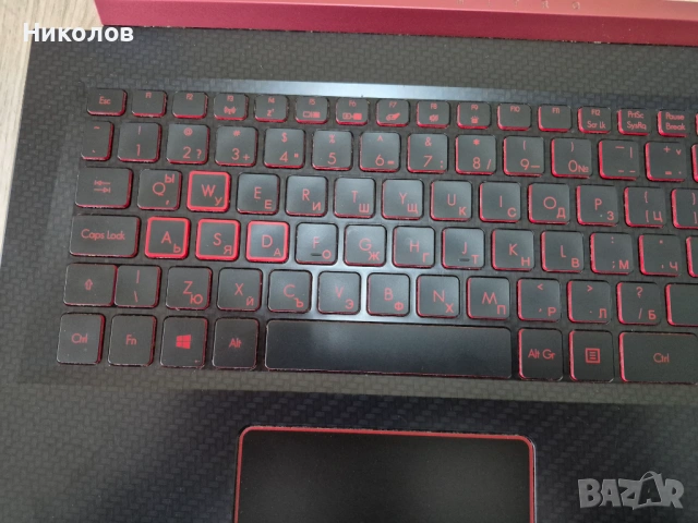 Палмрест с клавиатура и подсветка и тъч за Acer Nitro 5 (AN515-52), снимка 2 - Части за лаптопи - 54098852