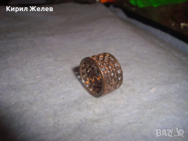 СТИЛЕН АЖУРЕН ПОЗЛАТЕН АРТ МОДЕН ПРЪСТЕН ТИП ХАЛКА 27580, снимка 5 - Пръстени - 37514315