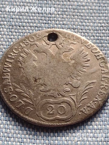 Сребърна монета 20 кройцера 1809г. Франц втори Прага Австрия 14925, снимка 10 - Нумизматика и бонистика - 42900168