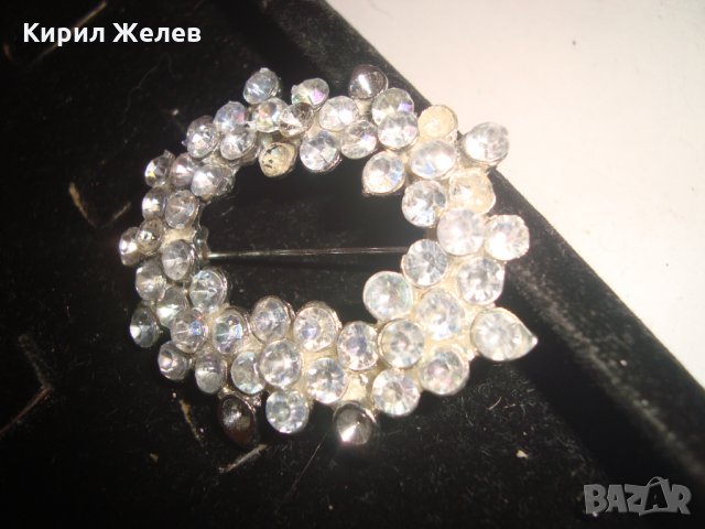 СРЕБРИСТА АРТ БРОШКА с МНОГО БОХЕМСКИ КРИСТАЛИ 14367, снимка 6 - Други - 30665834