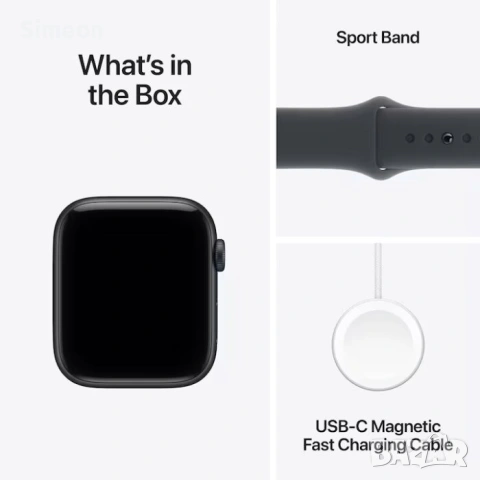 Apple Watch SE 3, GPS, Корпус Midnight Aluminium 44mm, Midnight Black, Sport Band, снимка 6 - Смарт гривни - 54341627