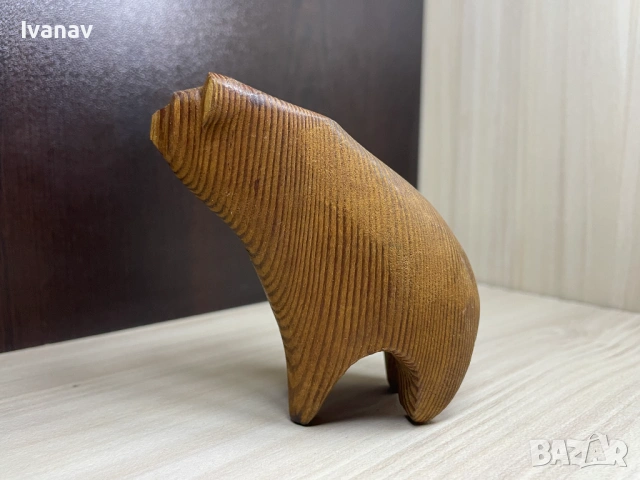 Скандинавска ръчно изработена дървена фигура мечка, снимка 2 - Декорация за дома - 53275254