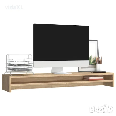 vidaXL Стойка за монитор, дъб сонома, 100x24x13 см, инженерно дърво, снимка 3 - Стойки, 3D очила, аксесоари - 56147734