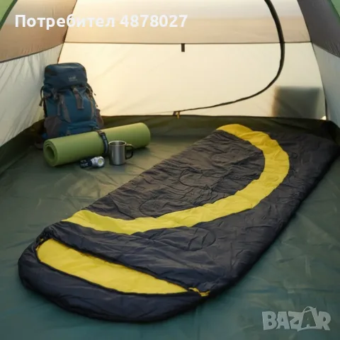 Туристически спален чувал 200 x 75 см – лек, компактен и удобен за къмпинг, палатка и пътуване, снимка 4 - Надуваеми легла - 56168225