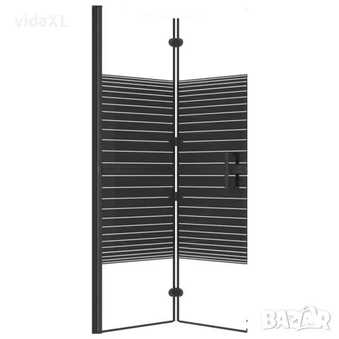 vidaXL Сгъваем душ параван, ESG стъкло, 80x140 см, черен, снимка 4 - Душове - 56146102