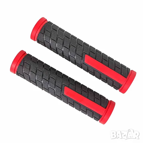 Черно червени велосипедни дръжки 132 mm с отвор 21 mm, снимка 2 - Аксесоари и консумативи - 55866725